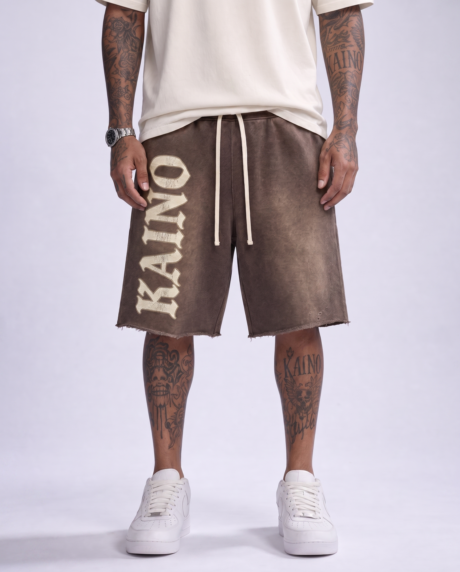 Brown Wash Shorts